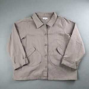 Sweetsalt Women's Pink Shacket Shirt Jacket Size Large‎ 100% Cotton